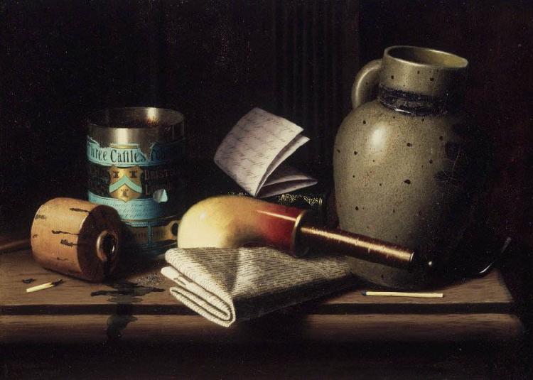 William Michael Harnett Still Life with Three Castles Tobacco oil painting image